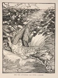 Ehe der Leviathan eine Meile schwimmen kann, Illustration aus 